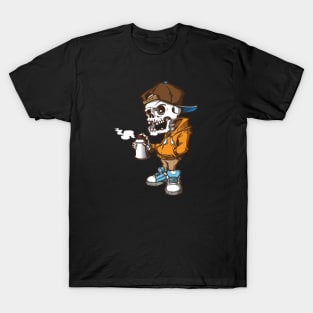 Dope Skeleton Graffiti Character T-Shirt